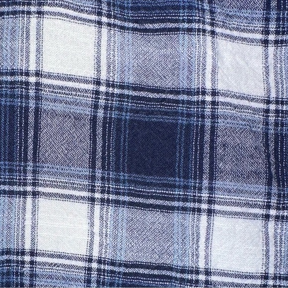 Madewell Blue Plaid 100% Cotton Spaghetti Adjustable Strap Tank Top Size XS - Picture 7 of 7